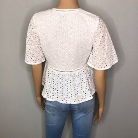 Embroidered Eyelet ruffle tie Top - Picture 5 of 5